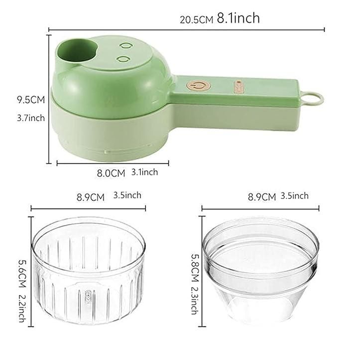 4-in-1 Portable Electric Vegetable Cutter – Slice, Chop & Blend in Seconds