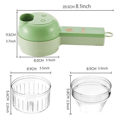 4-in-1 Portable Electric Vegetable Cutter – Slice, Chop & Blend in Seconds