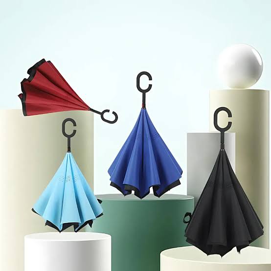 Double Layer Inverted Reversible Umbrella (Multicolor)