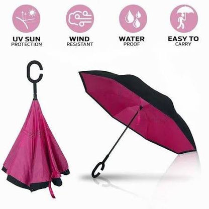 Double Layer Inverted Reversible Umbrella (Multicolor)